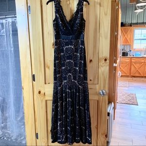 Lace Black & Tan Formal Dress